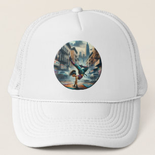 Vrouwelijke Breakdancer NYC – Urban B-Girl Art Trucker Pet
