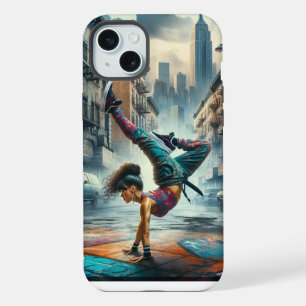 Vrouwelijke Breakdancer NYC – Urbane B-Girl Kunst iPhone 15 Plus Case