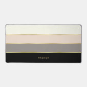 Vrouwelijke brede strepen met Jouw naam Bureaumat (Voorkant)