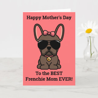 Vrouwelijke bruine Franse Bulldog Moederdag kaart