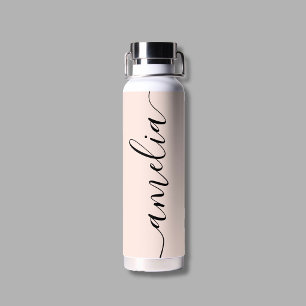 Vrouwelijke Calligrafie Moderne Roze Roos Waterfles