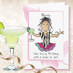 Vrouwelijke Cartoon Grappige Uitspraak Margarita V Kaart