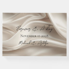  Vrouwelijke Champagne Gouden Faux Satijn Huwelijk Gastenboek