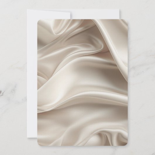  Vrouwelijke Champagne Gouden Faux Satijn Huwelijk Kaart (Achterkant)