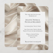  Vrouwelijke Champagne Gouden Faux Satijn Huwelijk Kaart (Voorkant / Achterkant)