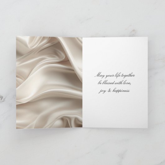  vrouwelijke champagne gouden romantische bruiloft kaart (Binnen)