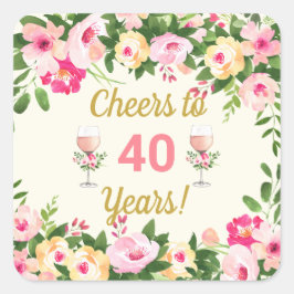 Vrouwelijke Cheers Verjaardag Favor Tag Stickers