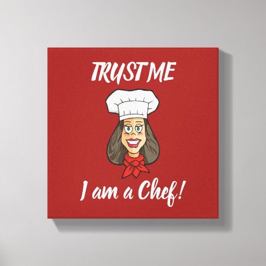 Vrouwelijke Chef Canvas Afdruk (Voorkant)