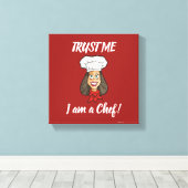 Vrouwelijke Chef Canvas Afdruk (Insitu (Houten vloer))
