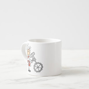 Vrouwelijke Chef Die Mixer Gebruikt Espresso Kop
