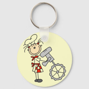 Vrouwelijke Chef met Mixer T-shirts en Cadeaus Sleutelhanger