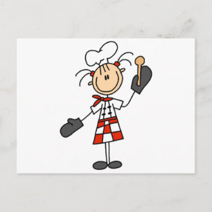 Vrouwelijke Chef met Ovenwanten T-shirts en Cadeau Briefkaart