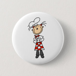 Vrouwelijke Chef Ronde Button 5,7 Cm