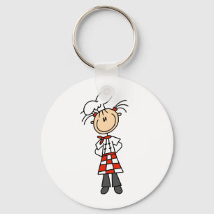 Vrouwelijke Chef Sleutelhanger