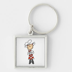 Vrouwelijke Chef Sleutelhanger