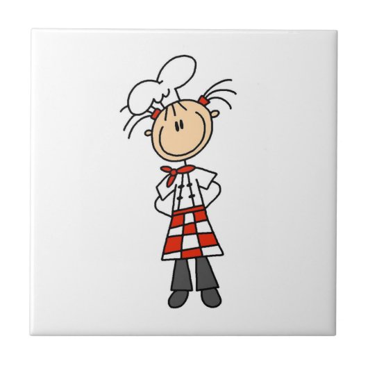 Vrouwelijke Chef Tegeltje (Voorkant)