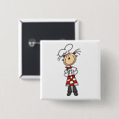 Vrouwelijke Chef Vierkante Button 5,1 Cm (Voorkant /achterkant)