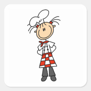 Vrouwelijke Chef Vierkante Sticker