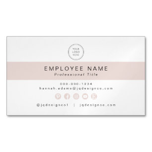 Vrouwelijke Chic Blush Roze Klein Bedrijf Magnetisch Visitekaartje