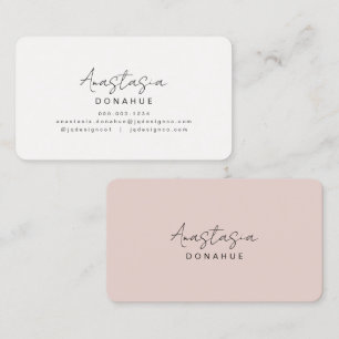 Vrouwelijke Chic Blush Roze Klein Bedrijf Medewerk Visitekaartje