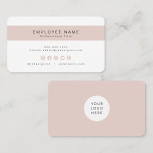 Vrouwelijke Chic Blush Roze Kleinbedrijf Werknemer Visitekaartje