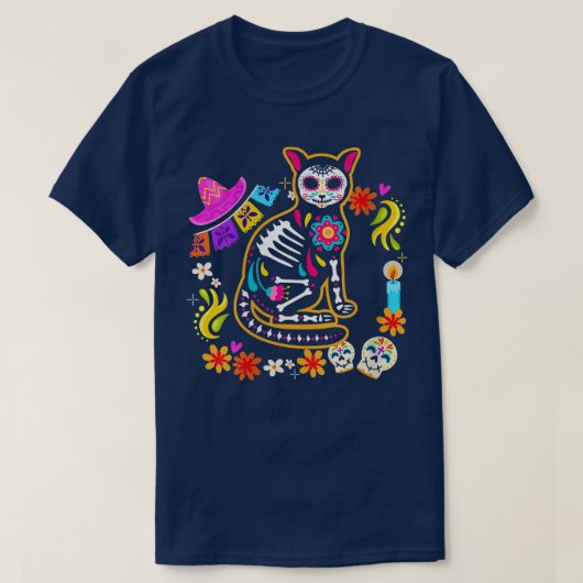 Vrouwelijke Chihuahua Skeleton Mexicaanse dag van  T-shirt (Design voorkant)
