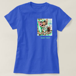 Vrouwelijke Chihuahua-strandrelaxatie (Aqua) T-shirt