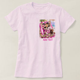 Vrouwelijke Chihuahua-strandrelaxatie (roze) T-shirt