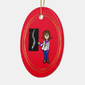 Vrouwelijke chiropractor, rugdokter ornament (Links)