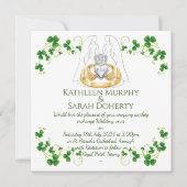 Vrouwelijke Claddagh-ring en klavertjes Kaart (Voorkant)