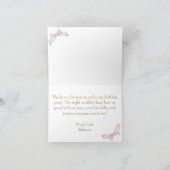 Vrouwelijke Coquette  Bloemen Verjaardagsfeest Bedankkaart (Binnen)