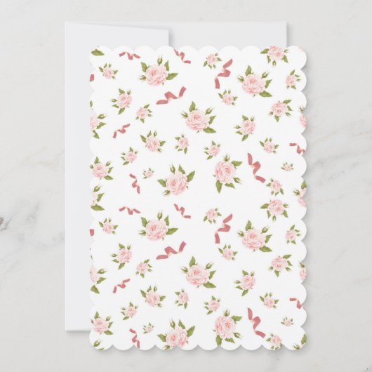 Vrouwelijke Coquette  Bloemen Verjaardagsfeest Kaart (Achterkant)