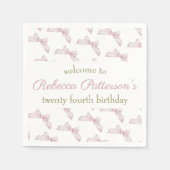 Vrouwelijke Coquette  Bloemen Verjaardagsfeest Servet (Voorkant)