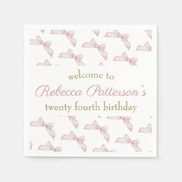 Vrouwelijke Coquette Bloemen Verjaardagsfeest Servet