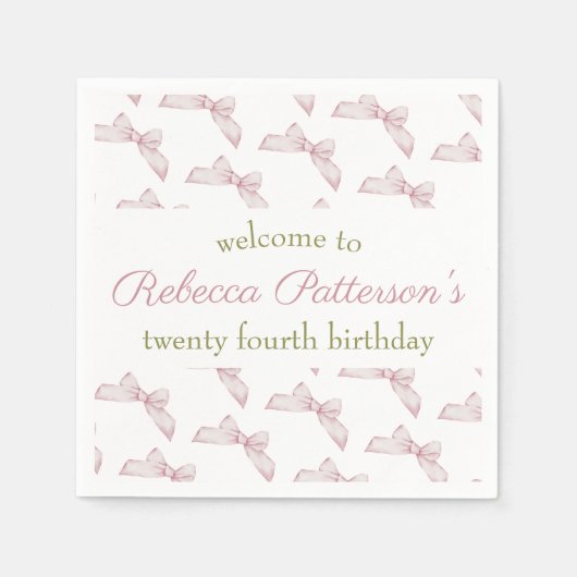 Vrouwelijke Coquette  Bloemen Verjaardagsfeest Servet (Voorkant)