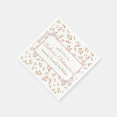 Vrouwelijke Coquette  Bloemen Verjaardagsfeest Servet (Hoek)