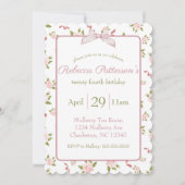 Vrouwelijke Coquette Vintage Bloemige Verjaardagsf Kaart (Voorkant)