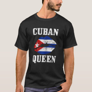 Vrouwelijke Cubaanse koningin Vlag meisjes T-shirt
