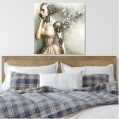 Vrouwelijke Cyborg Vrouw Ai Kunst Canvas Afdruk (Insitu (Slaapkamer))