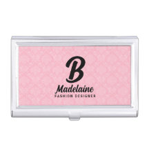 Vrouwelijke Damask in Roze en Zwart met Monogram