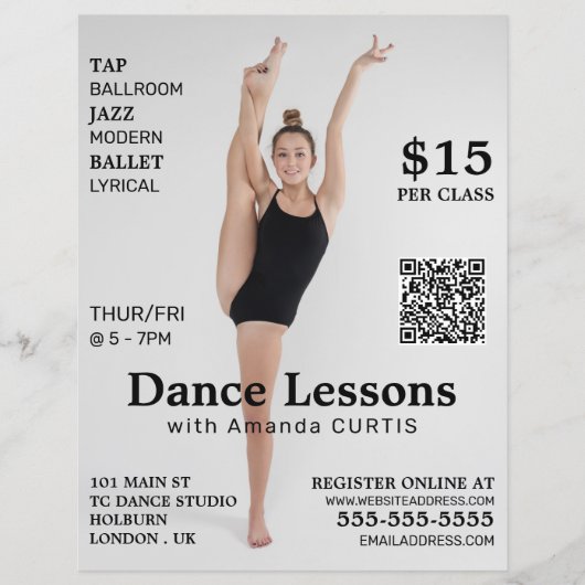 Vrouwelijke Danser, Flyer voor het Adverteren van (Voorkant)