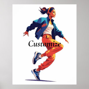 Vrouwelijke danseres Hip Hop Thunder_Cove Poster