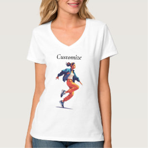Vrouwelijke danseres Hip Hop Thunder_Cove T-shirt