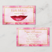 Vrouwelijke Deep Pink Sparkle Lips Chic Make-up Ar Visitekaartje (Voorkant / Achterkant)