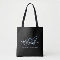 Vrouwelijke denim blauwe elegante script naam mono