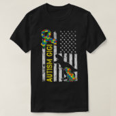 Vrouwelijke Dinosaur Autistic Gigi USA Flag T-shirt (Design voorkant)