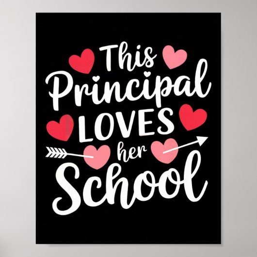 Vrouwelijke directeur Valentijnsdag Schooldirecteu Poster (Voorkant)