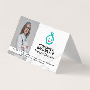 Vrouwelijke dokter Kinderziekten Baby Logo Visitekaartje