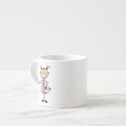 Vrouwelijke Dokter Stick Figure Espresso Kop (Links)