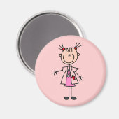 Vrouwelijke dokter stickfigure magneet (Voorkant / Achterkant)